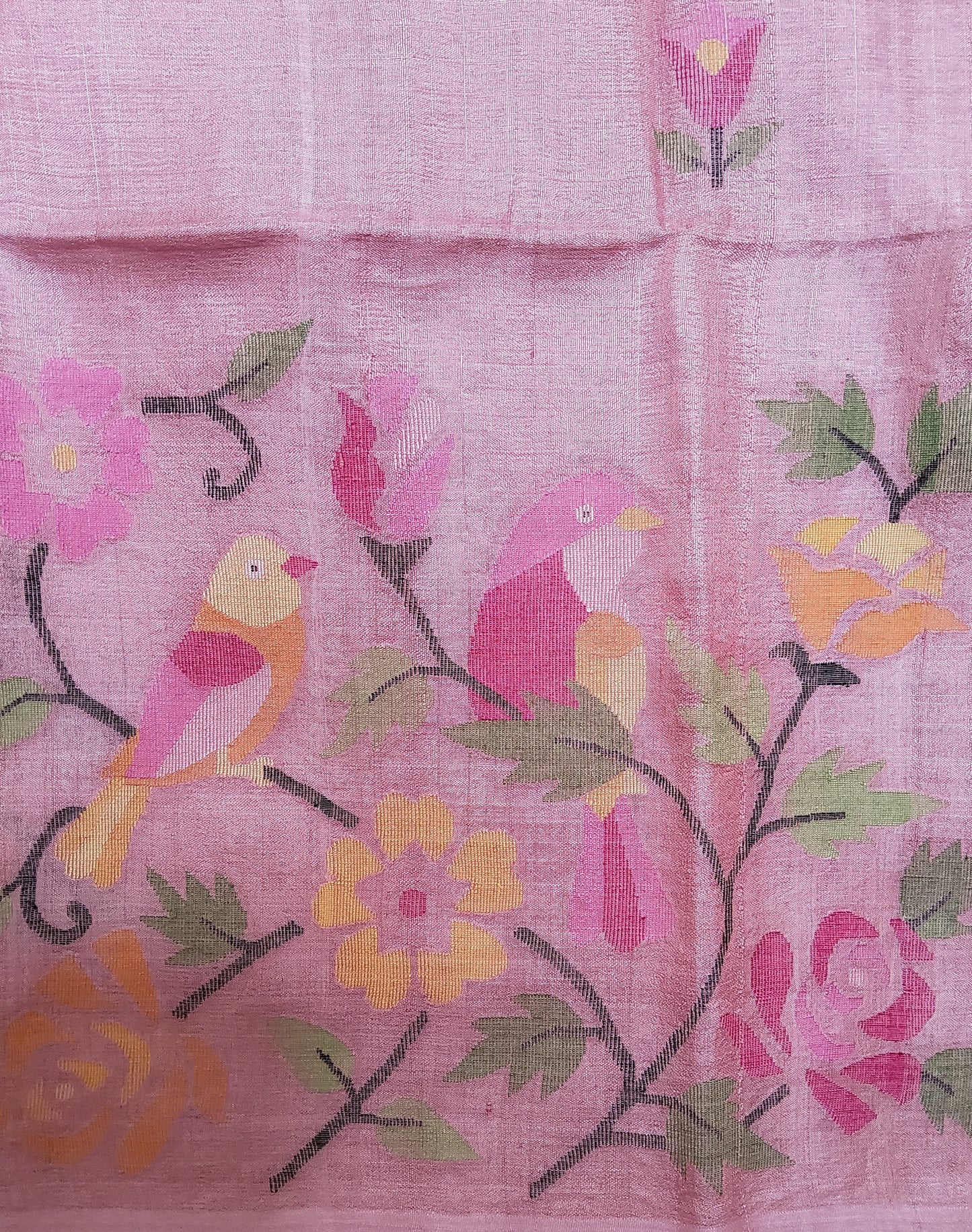 Jamdani Tusser Silk Saree