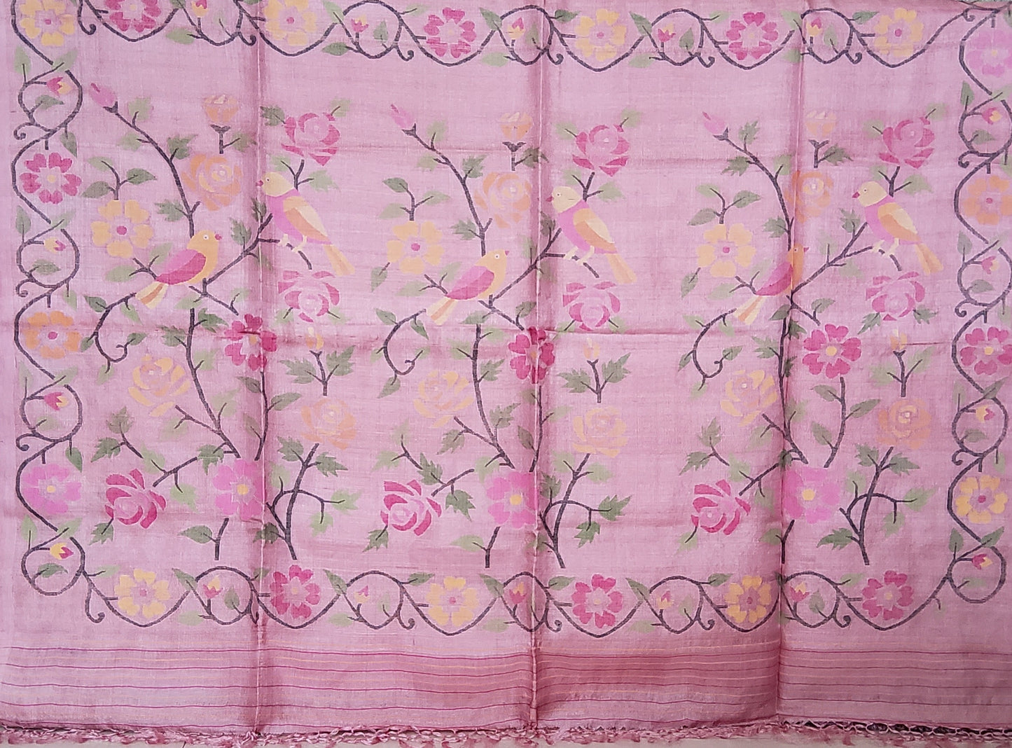 Jamdani Tusser Silk Saree