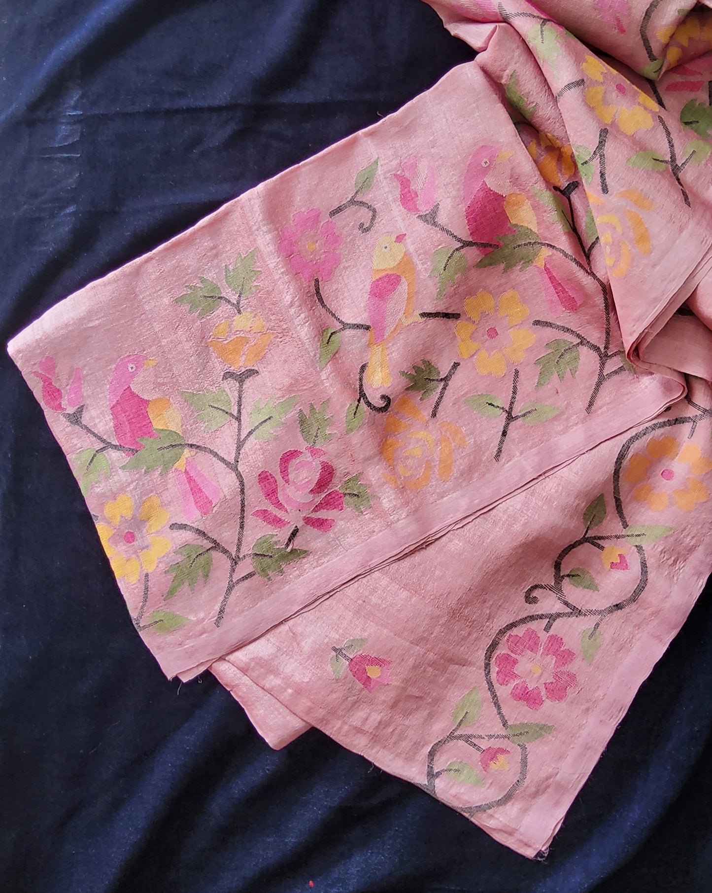 Jamdani Tusser Silk Saree