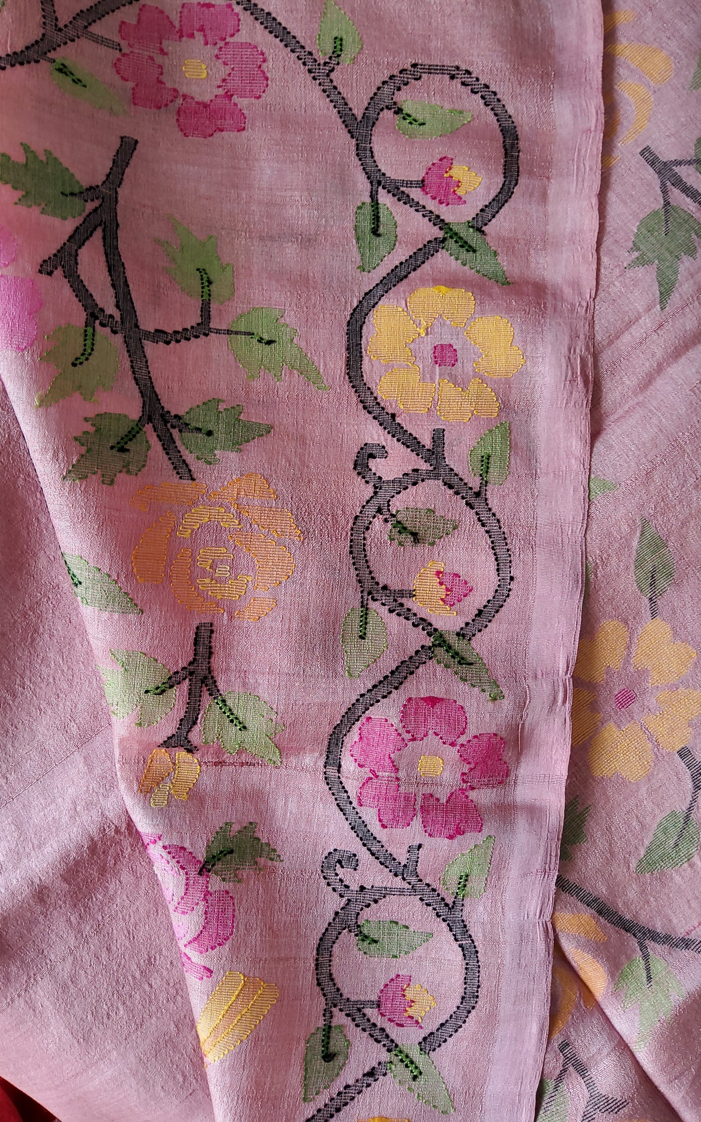 Jamdani Tusser Silk Saree