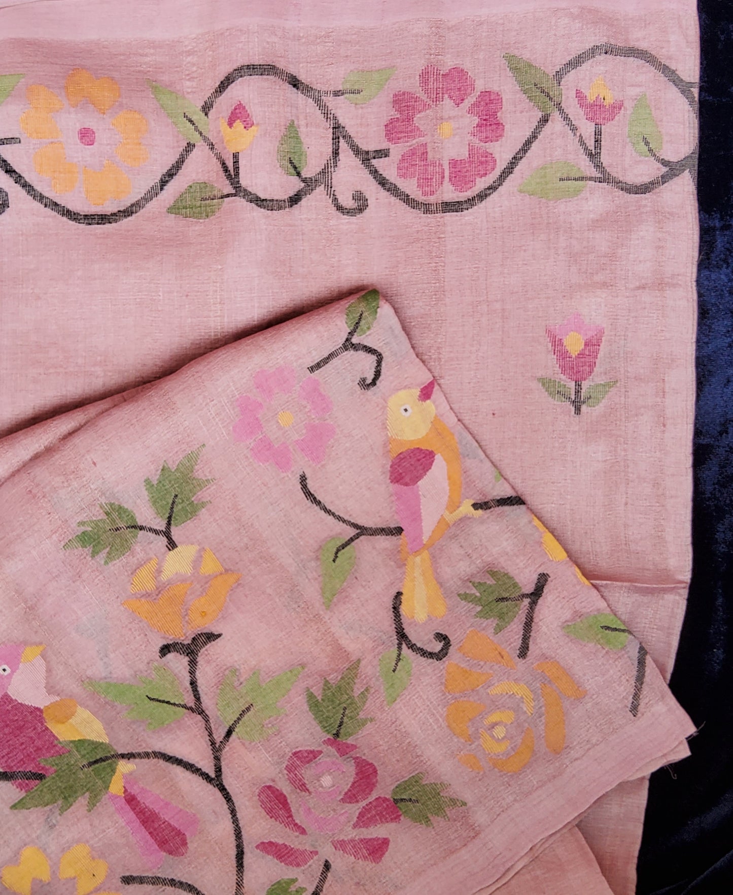 Jamdani Tusser Silk Saree