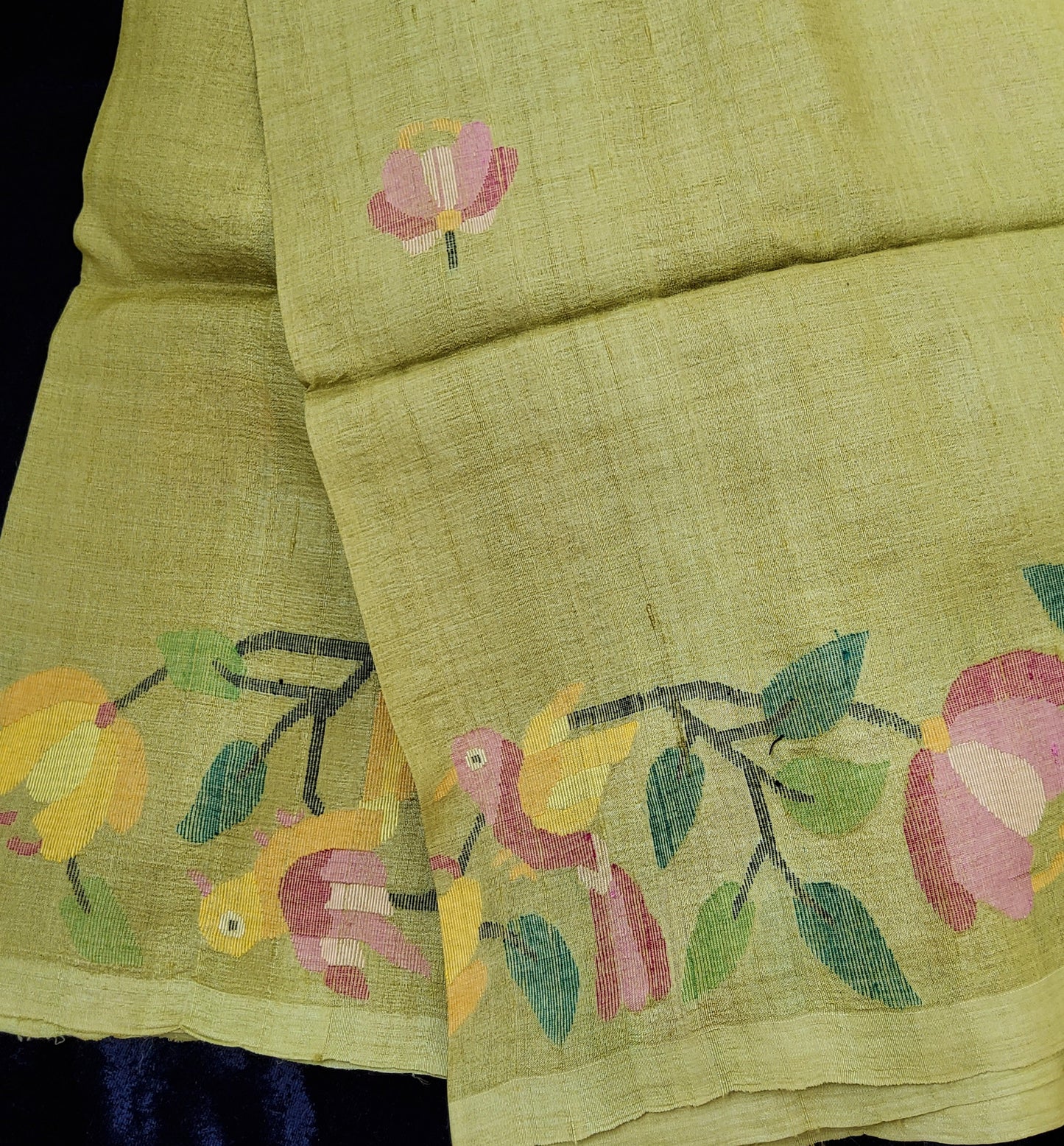Jamdani Tusser Silk Saree