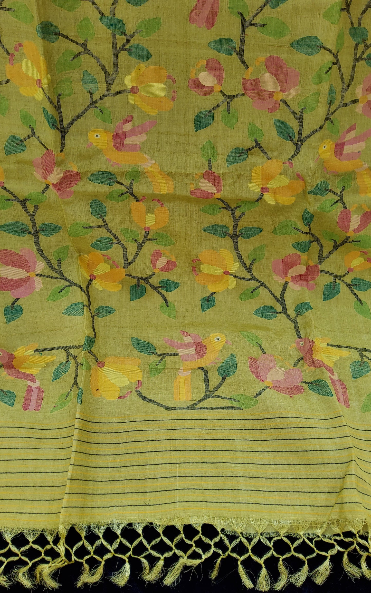 Jamdani Tusser Silk Saree