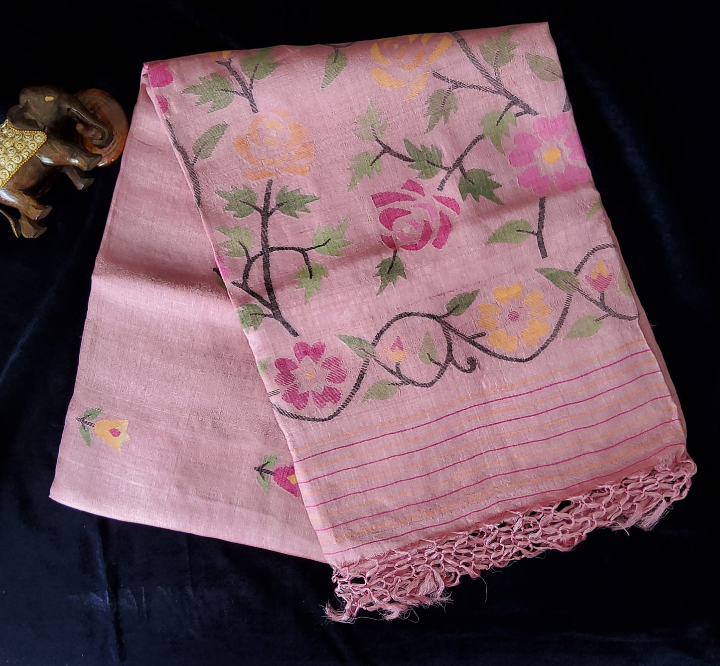 Jamdani Tusser Silk Saree