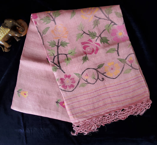 Jamdani Tusser Silk Saree