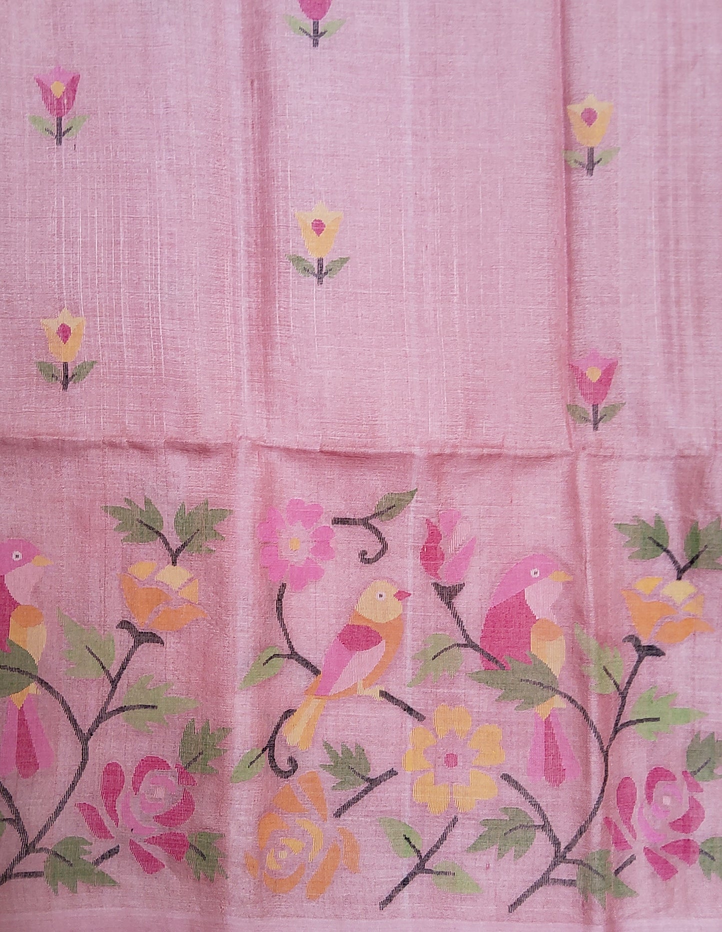 Jamdani Tusser Silk Saree