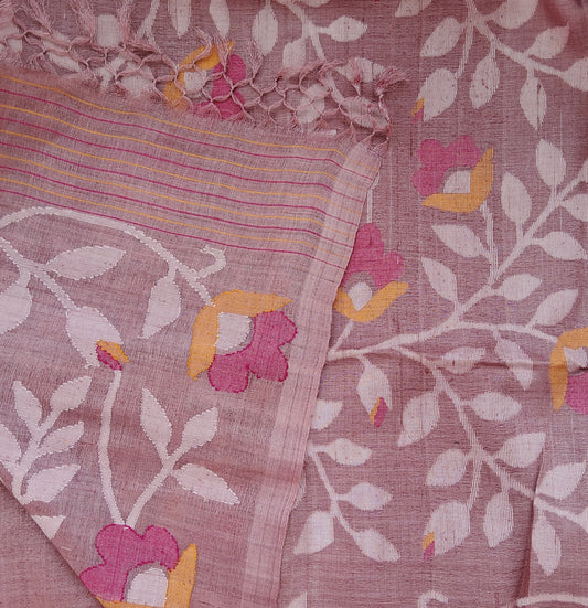 Jamdani Tusser Silk Saree