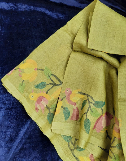Jamdani Tusser Silk Saree
